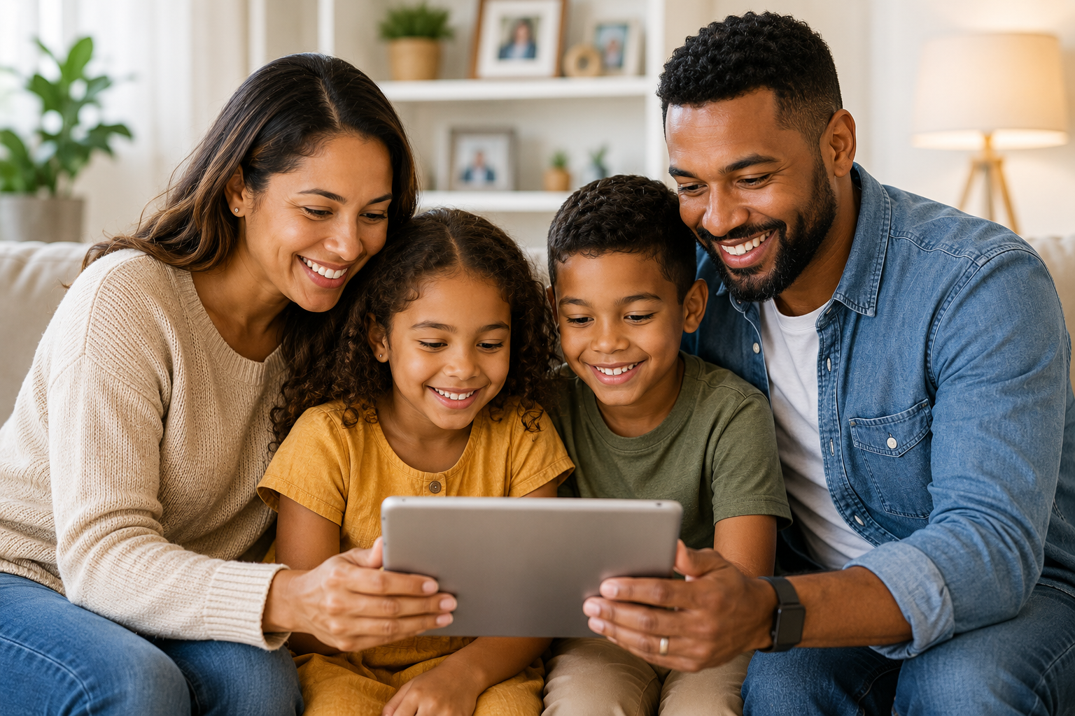 A multicultural family viewing a memorial together